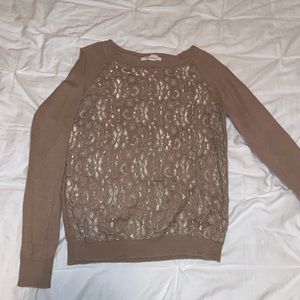 Forever 21 Tan Lace Sweater